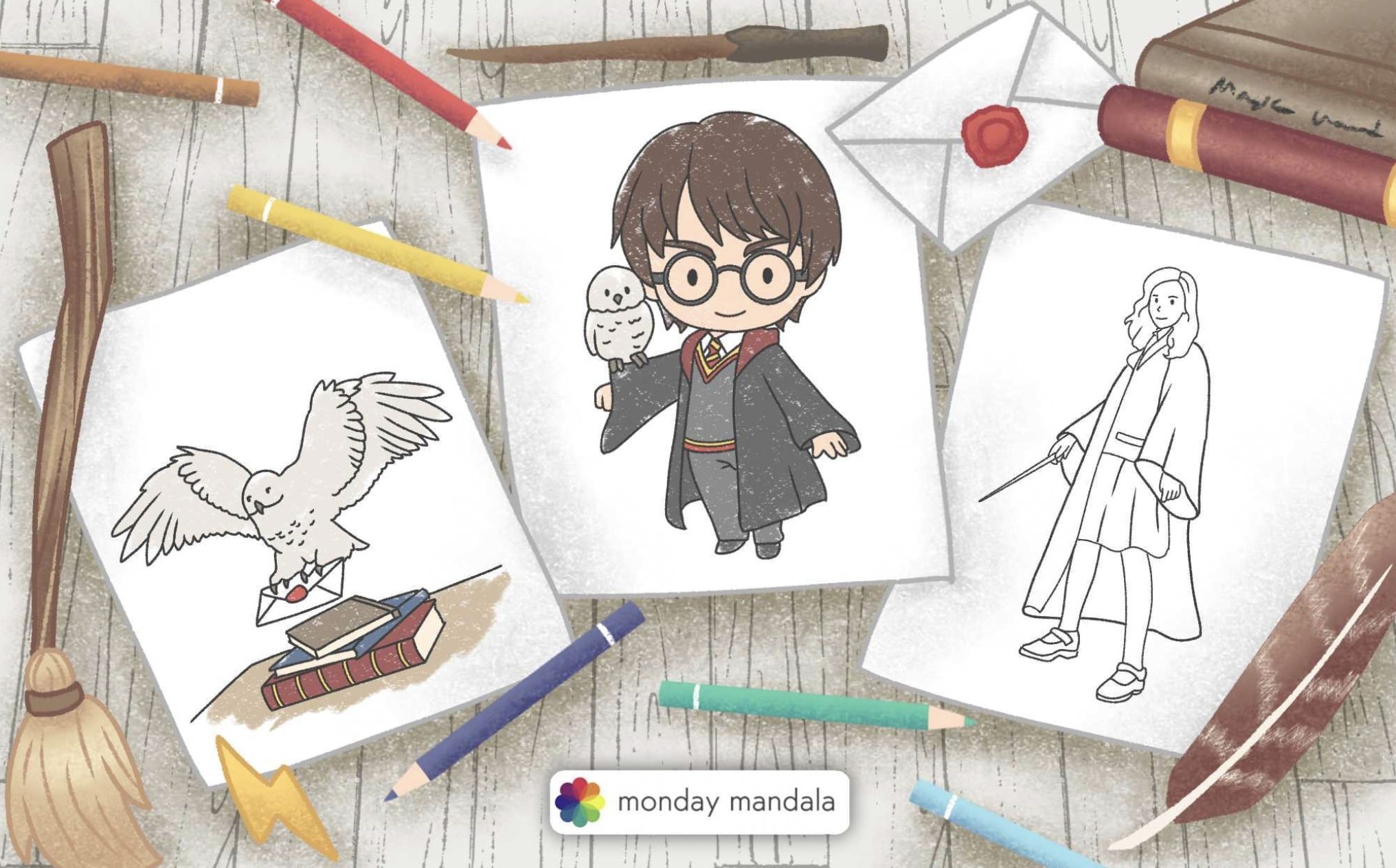 I have a Harry Potter colouring book, with images from the movies