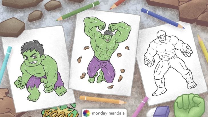 hulk coloring pages feature image