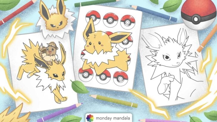 jolteon coloring pages featured image