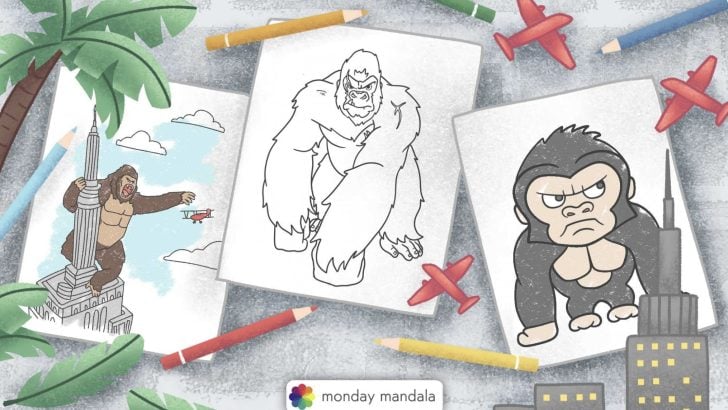 king kong coloring pages feature image
