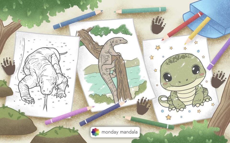 20 Komodo Dragon Coloring Pages (Free PDF Printables)