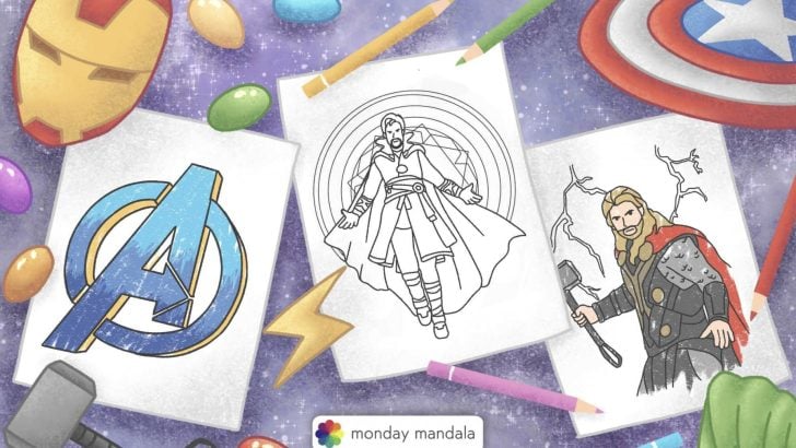 marvel avengers coloring pages feature image