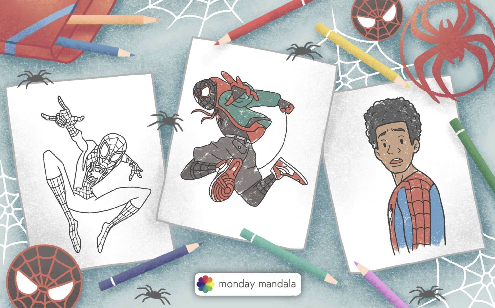 Kawaii Spider-Man, Ghost-Spider, & Miles Morales Water Bottle