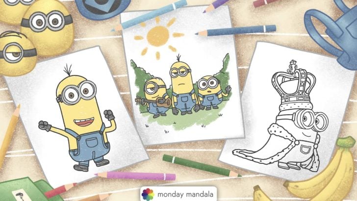 minions coloring pages feature image