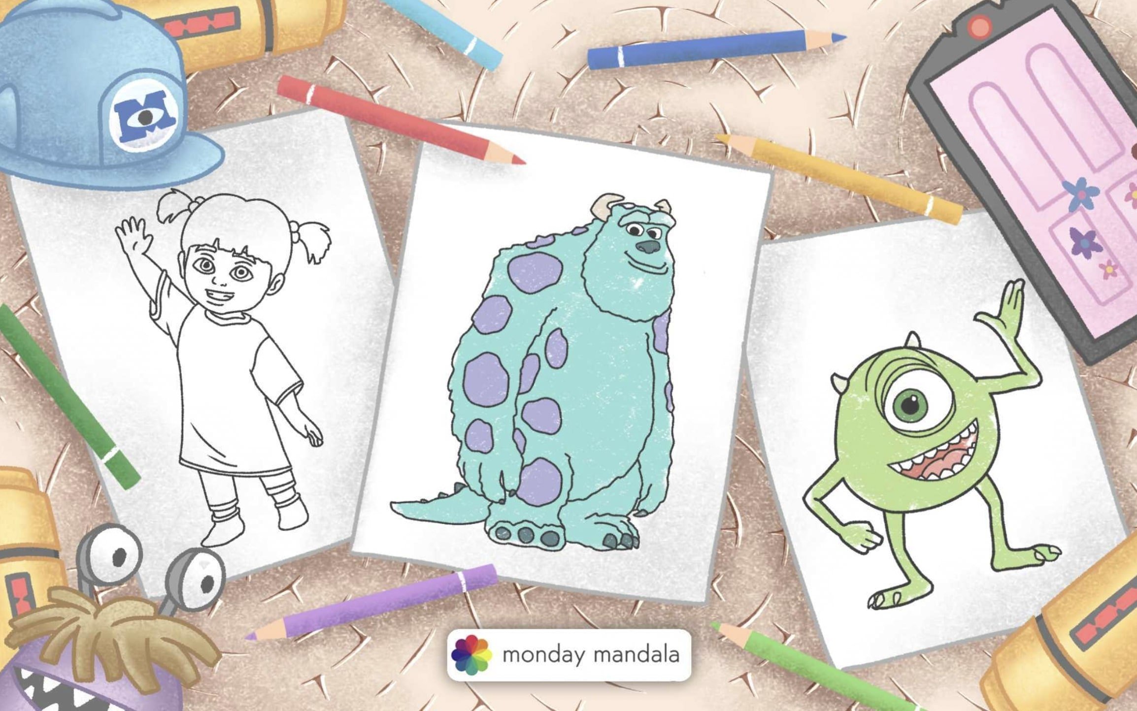 monsters inc mike coloring pages