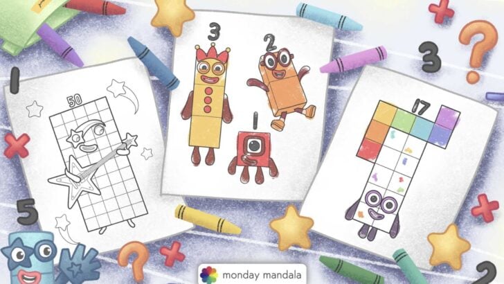 numberblocks coloring pages feature image
