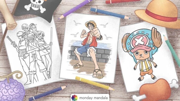 one piece feature image coloring pages