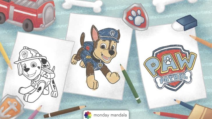 paw patrol coloring pages featured image