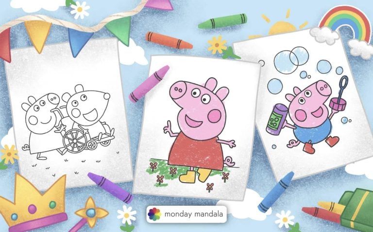 50 Peppa Pig Coloring Pages (Free PDF Printables)
