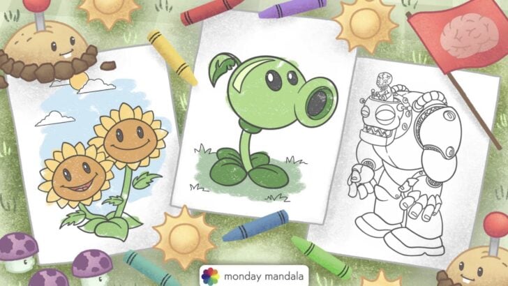 plants vs zombies coloring pages featured image
