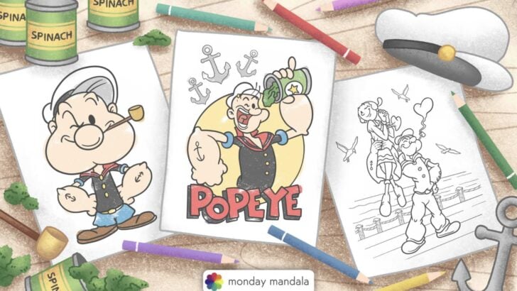 popeye coloring pages featured image
