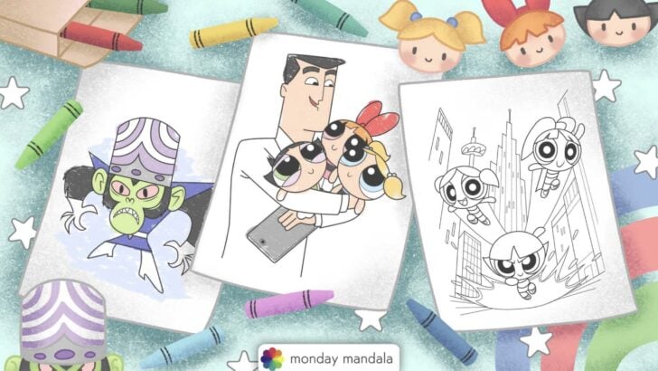 powerpuff girls coloring pages feature image