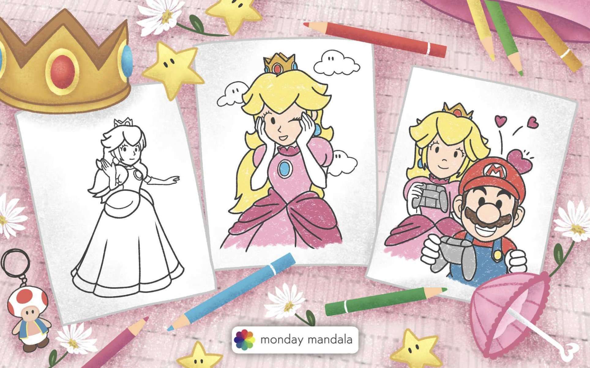 Princess Peach from the video game Super Mario in 2023  Super princess,  Super princess peach, Super mario art