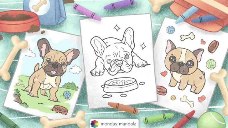 pug coloring pages featured image