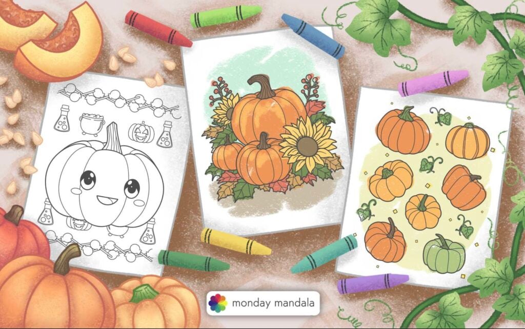 pumpkin coloring pages feature image