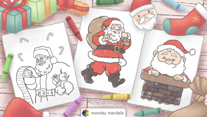 santa coloring pages featured image