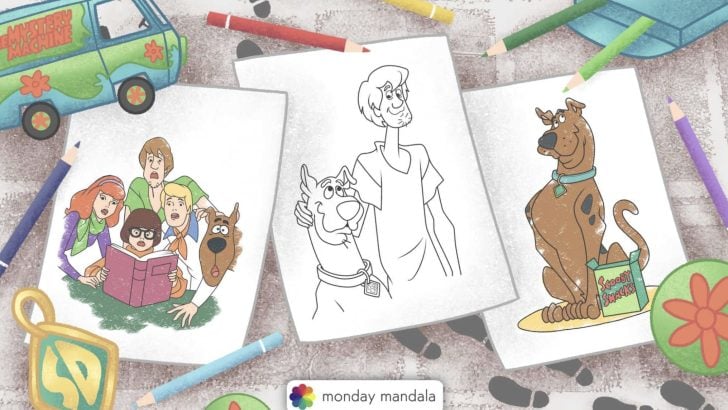 scooby doo coloring pages feature image