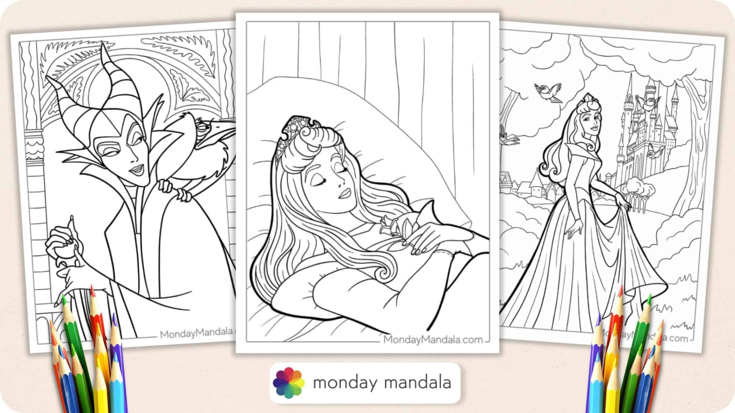 Sleeping Beauty Fairies Coloring Pages   Sleeping Beauty Coloring Pages Featured Image 1 Scaled 