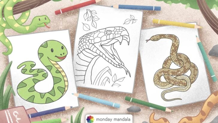 snake coloring pages featured image