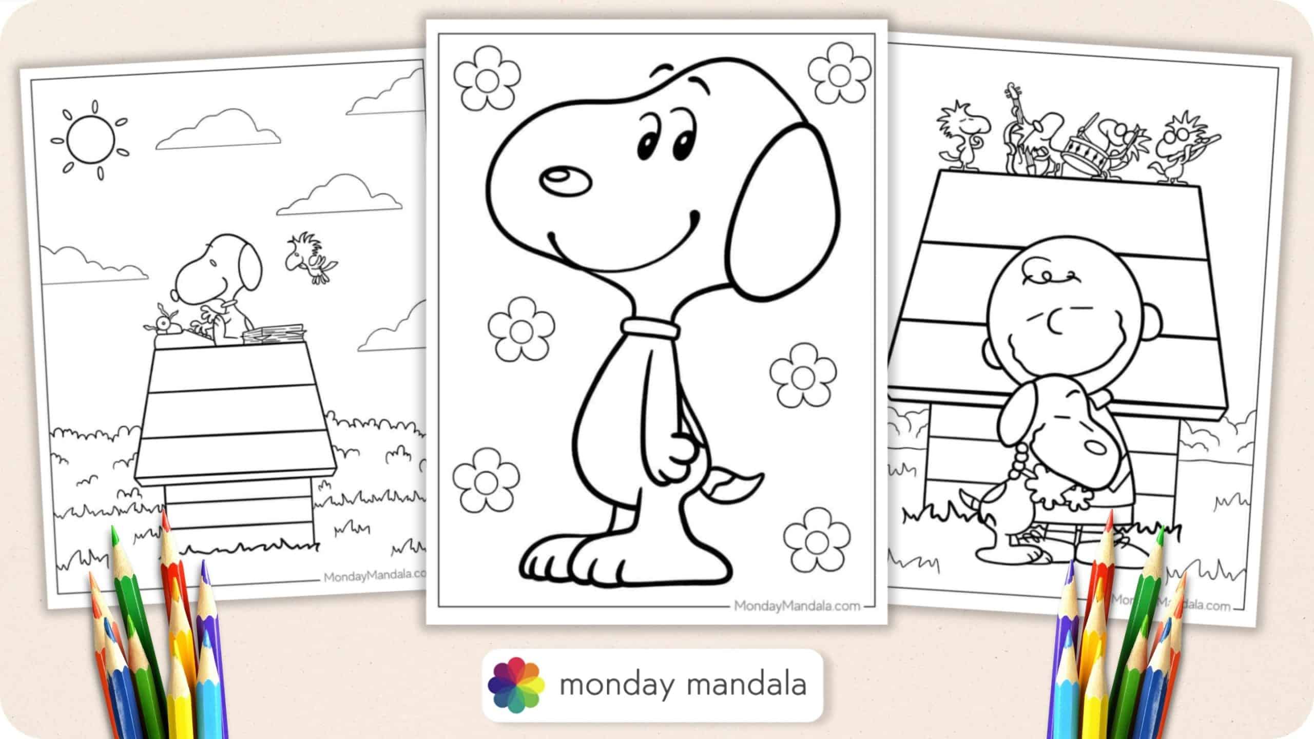 peanuts characters christmas coloring pages