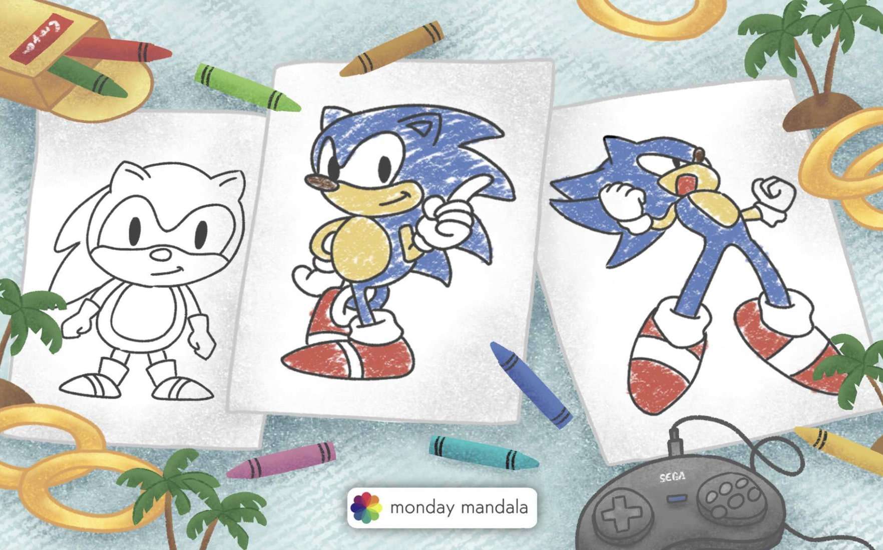 Easy Sonic Coloring Pages PDF Ideas Printable - Coloringfolder.com