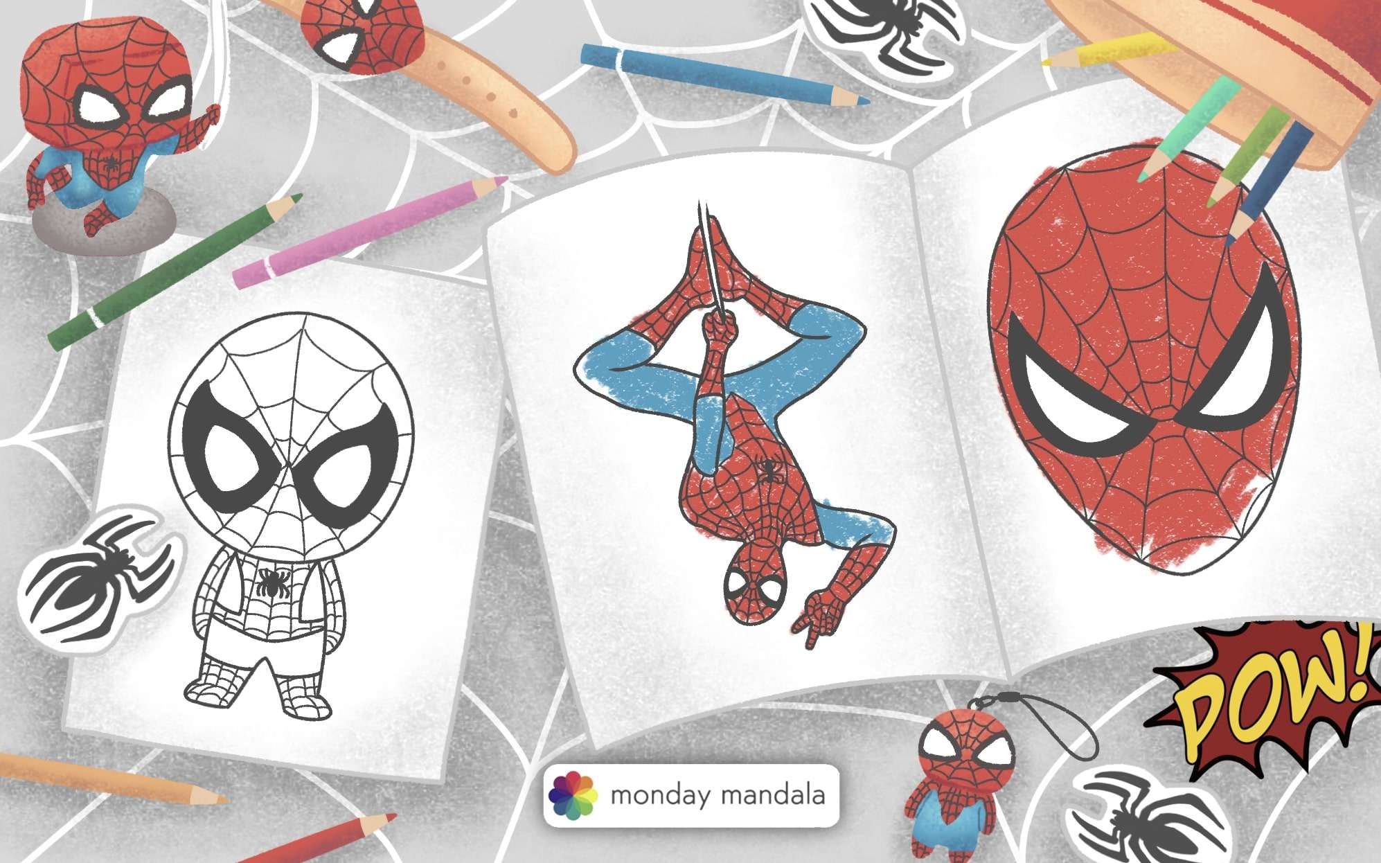 spiderman drawing color