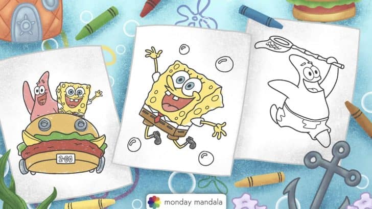 spongebob coloring pages feature image