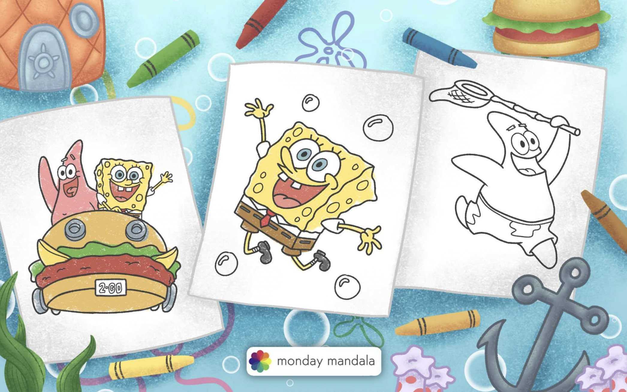 its a spongebob christmas coloring pages