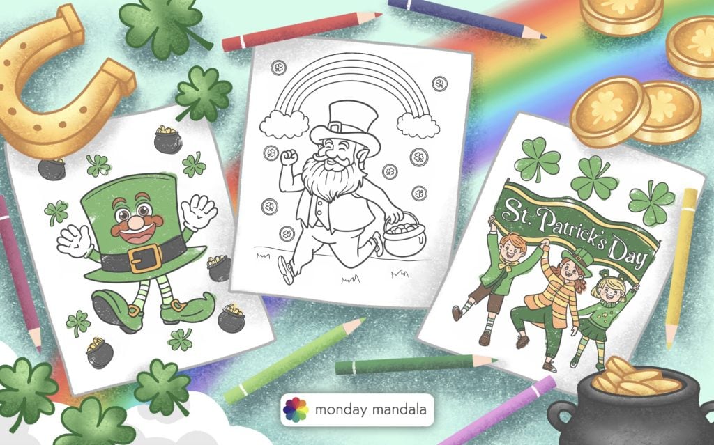 st patricks day coloring pages feature image