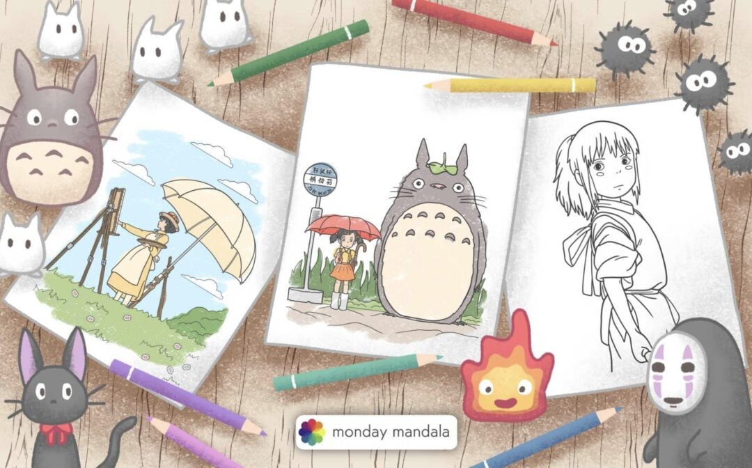 Exquisite Studio Ghibli Coloring Book View Illustration Exquisite Studio Ghibli Coloring Book View Illustration