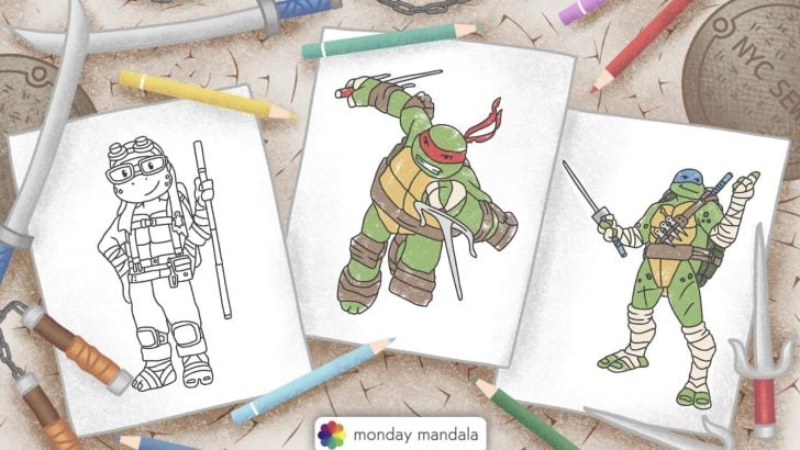 teenage mutant ninja turtles coloring pages feature image