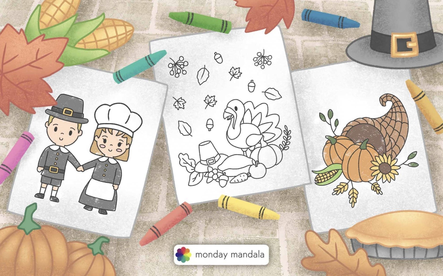 Thanksgiving Coloring Books for Kids Ages 4-8: Thanksgiving Coloring Book:  Simple Big Pictures Happy Holiday Coloring Books for Toddlers and  Preschoolers by The Coloring Book Art Design Studio, Paperback