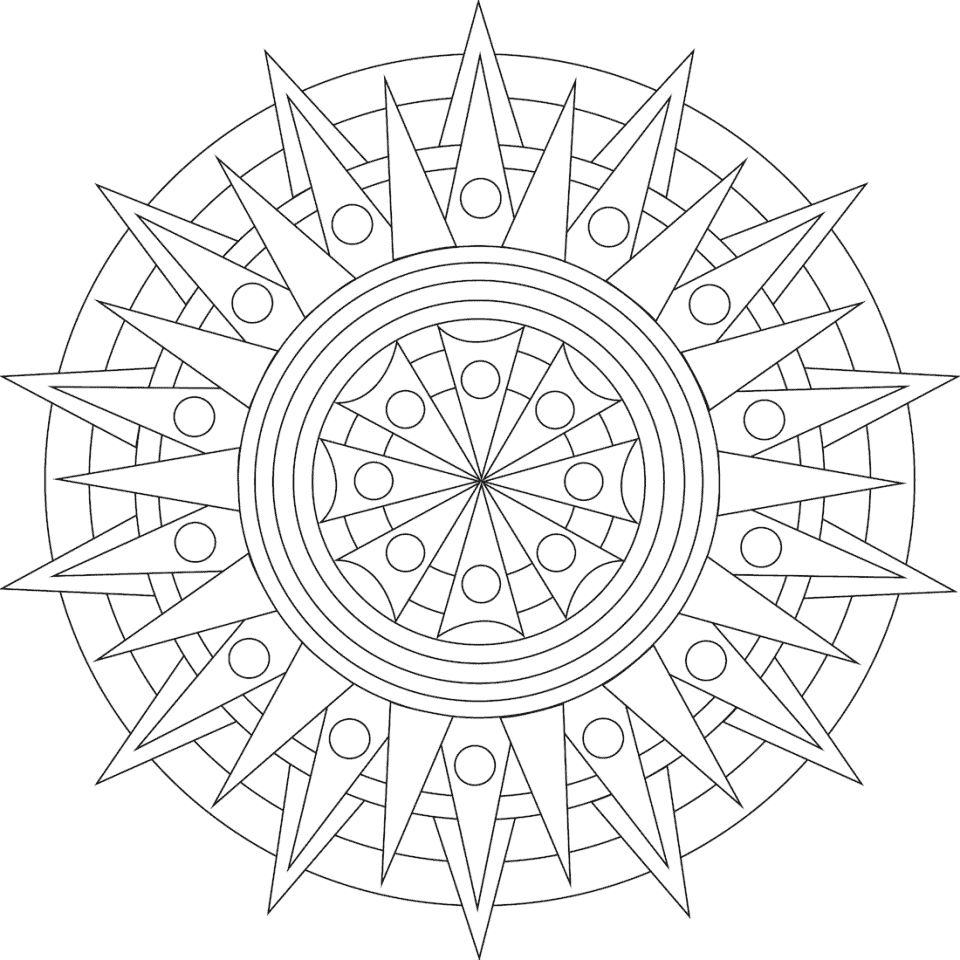 Time Goes On Coloring Page - Monday Mandala