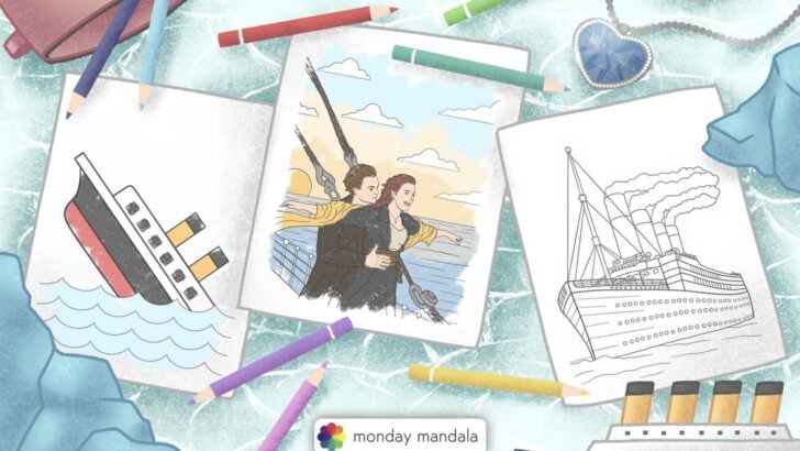titanic coloring pages feature image