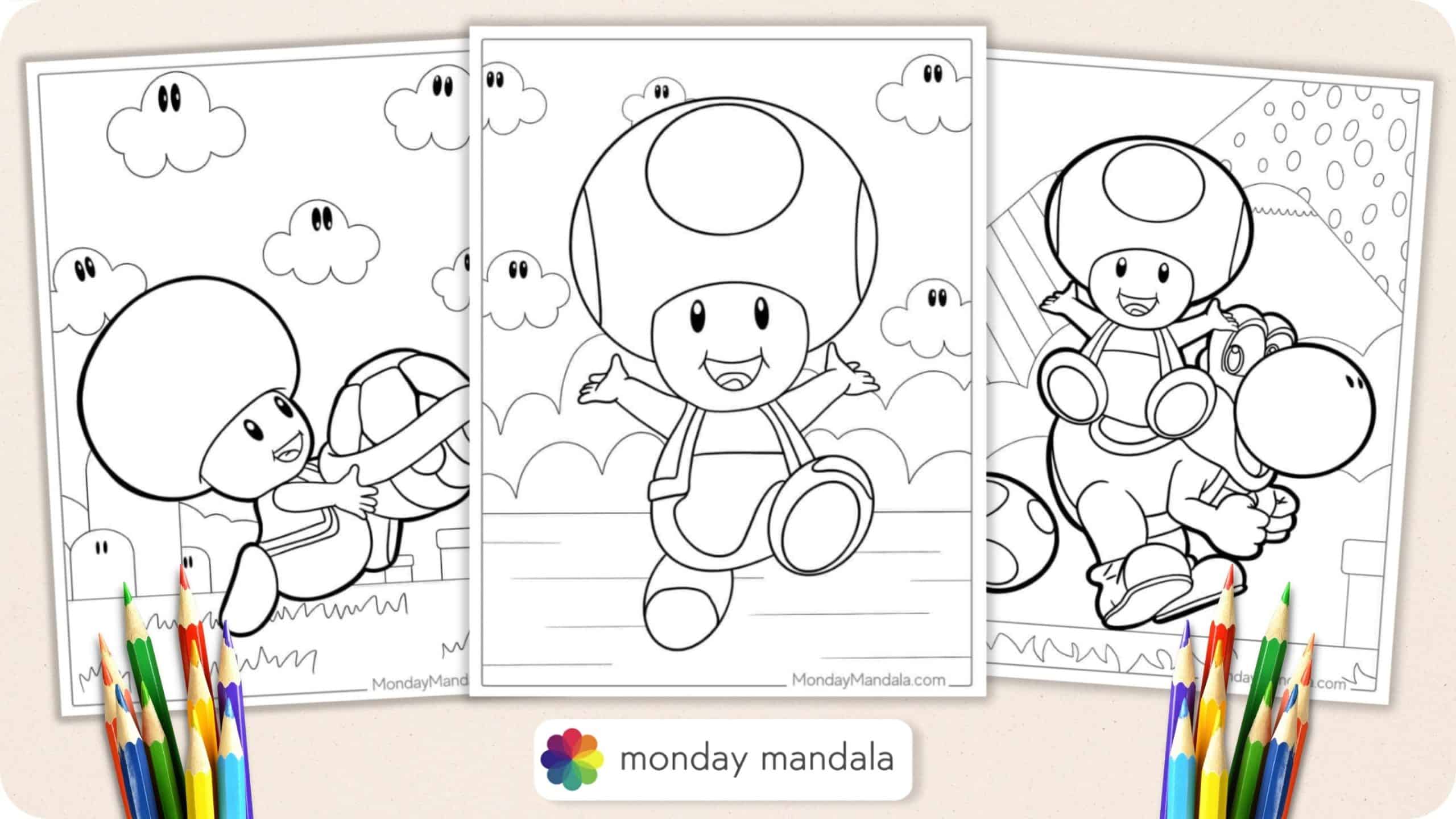 mario toadette coloring pages