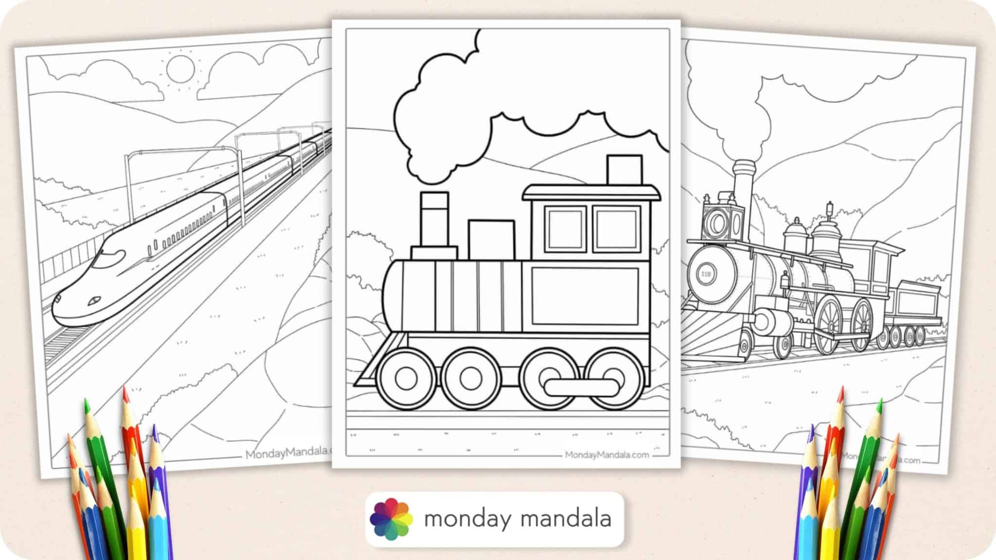 39 Train Coloring Pages (Free PDF Printables)
