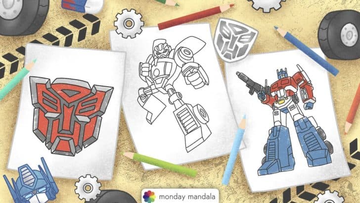 transformers coloring pages feature