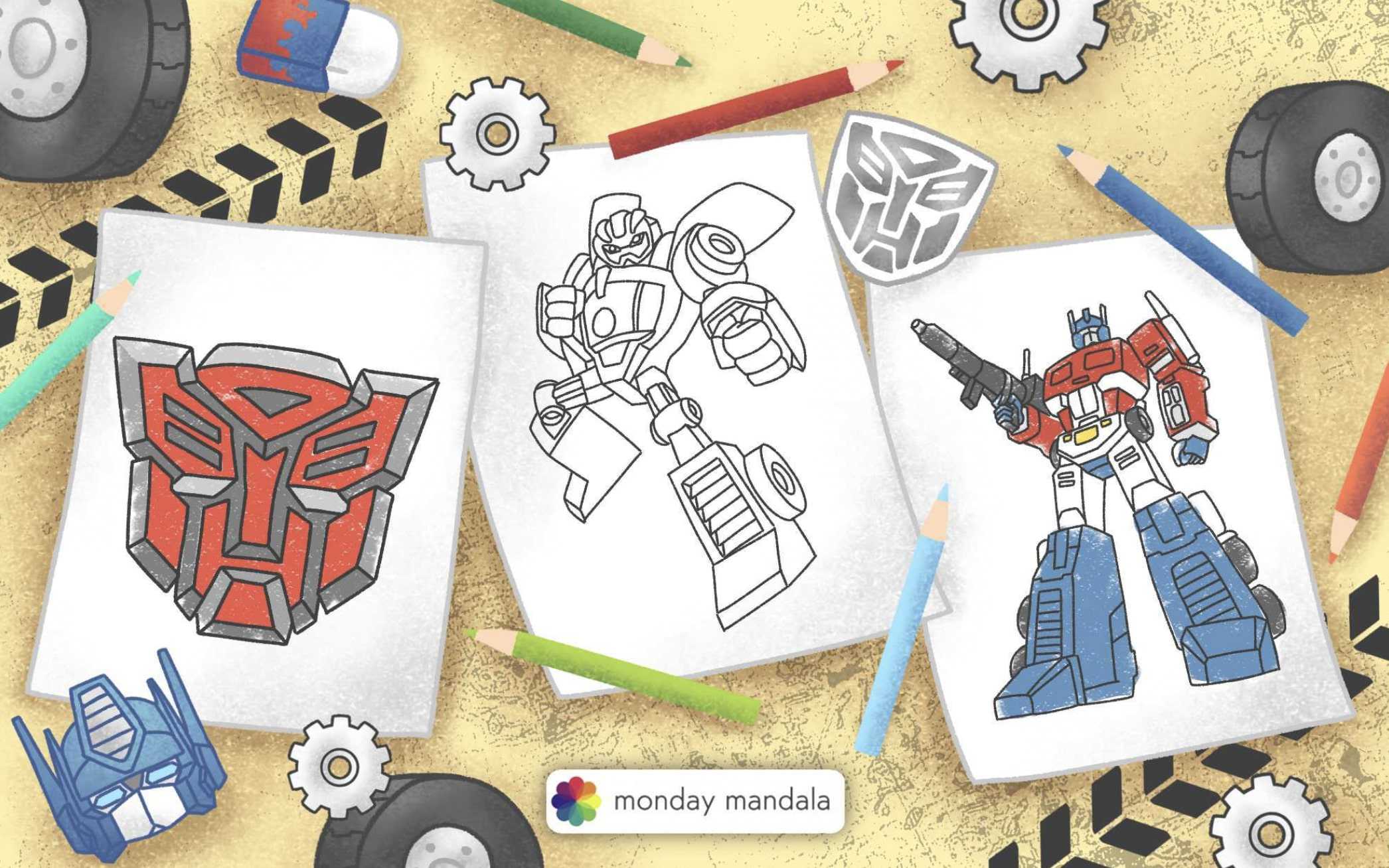 transformers coloring pages and jazz