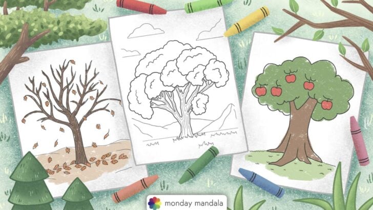 tree coloring pages feature image