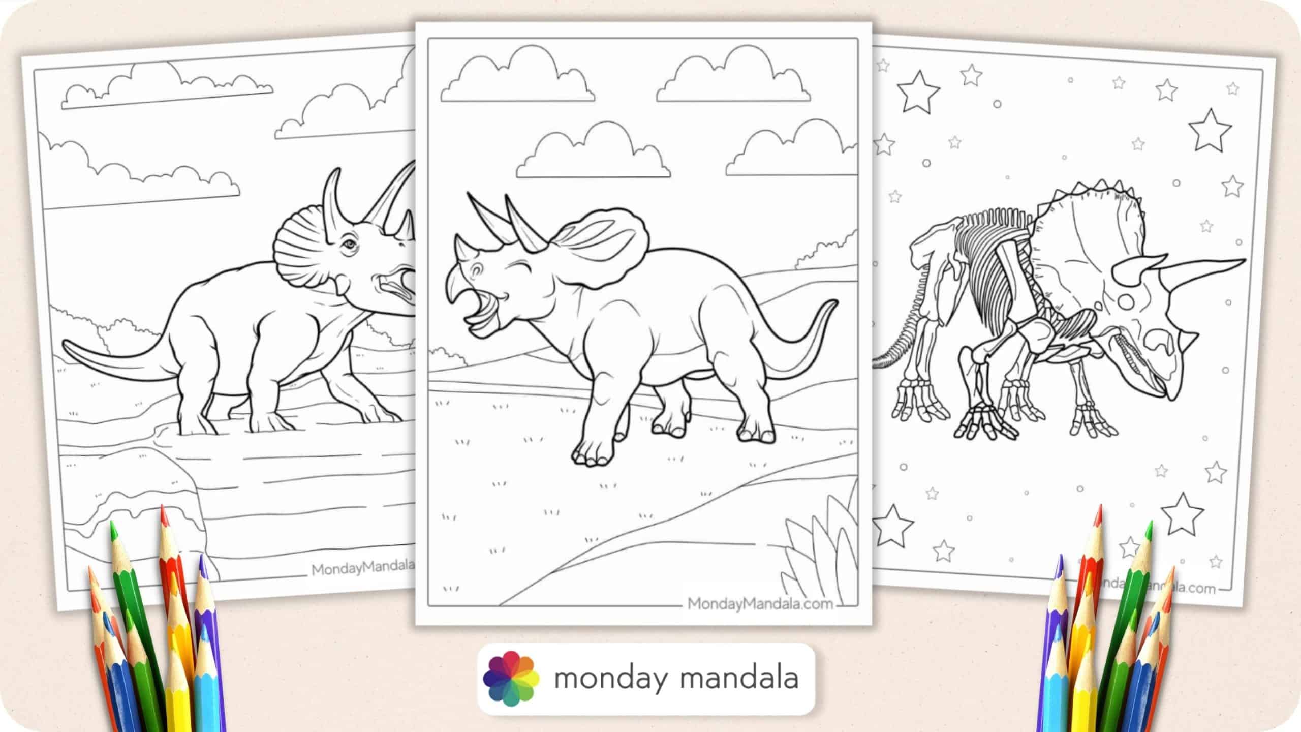 dinosaurs triceratops coloring pages