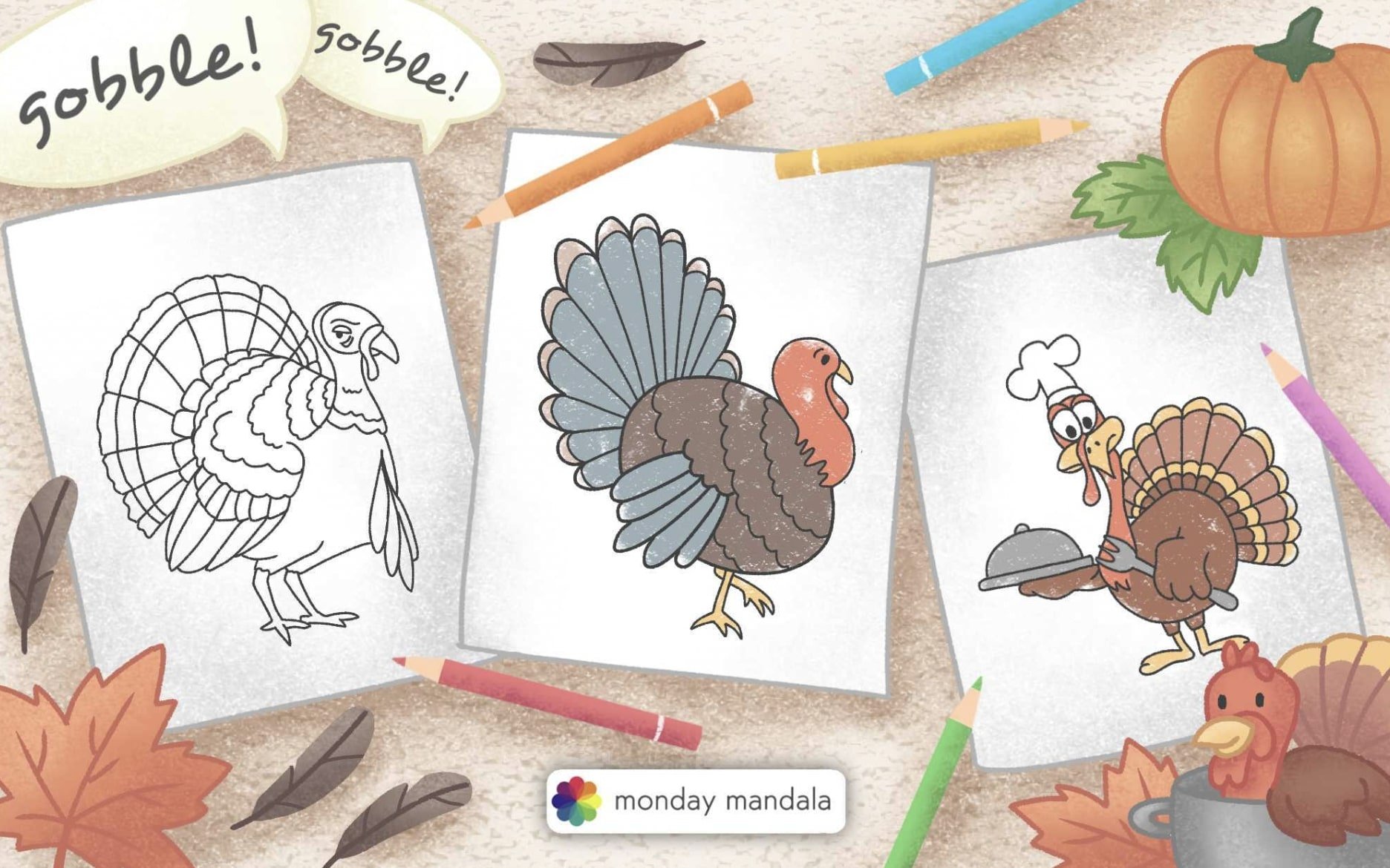 coloring pages free turkeys