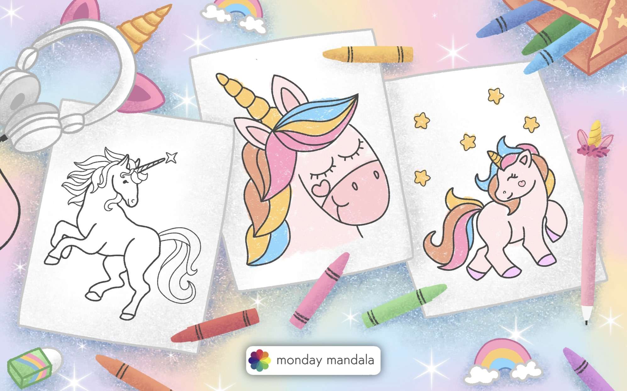 Sytle-Carry Stationery Set Unicorns Gifts, 50 Pcs Filled Stationery with  Unicorn Pencil Case Coloring Books Colored Pens Stickers, Arts and Crafts  for Kids Ages 4-8 