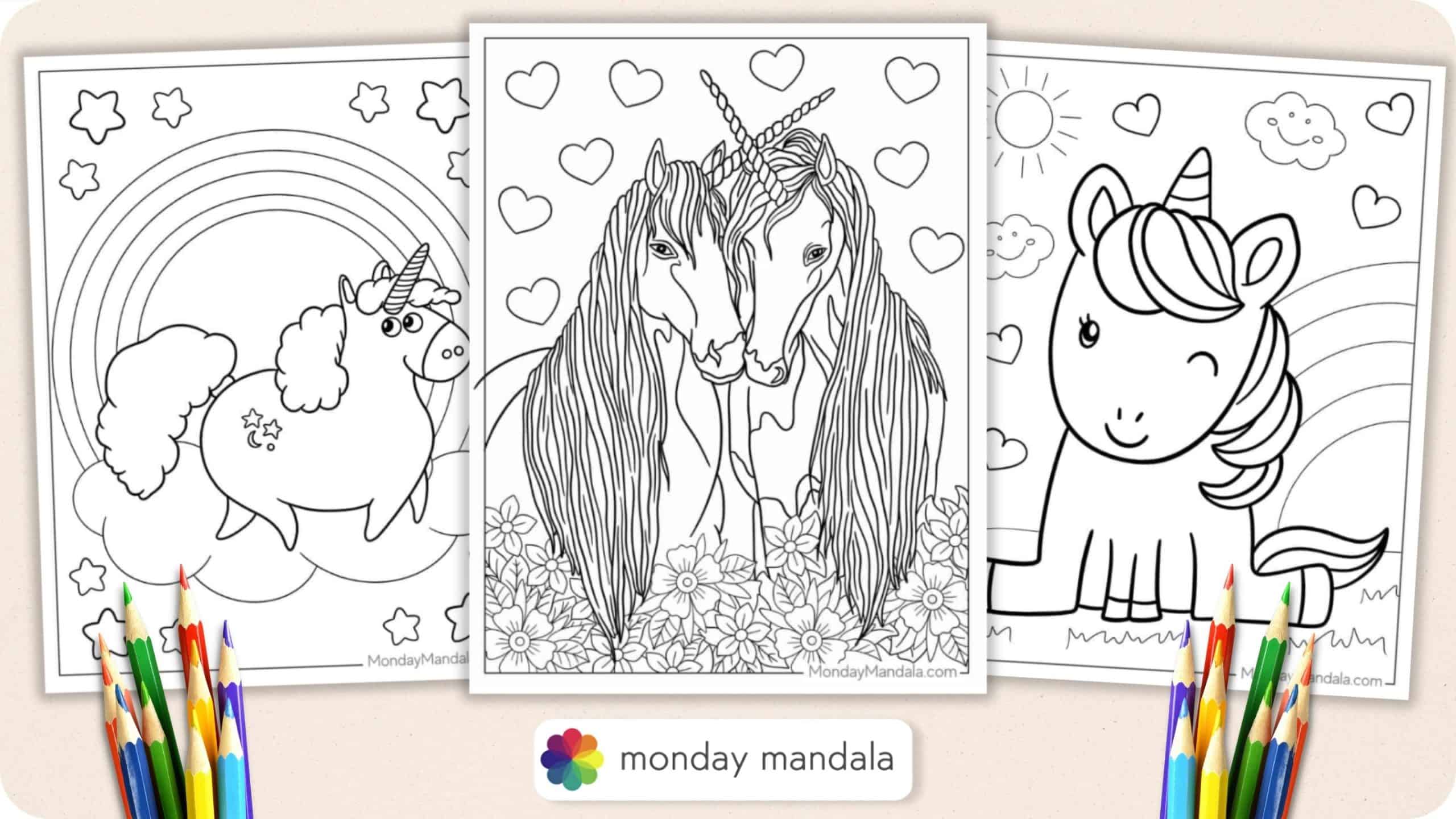 Hard Unicorn Coloring Page For Adults and Teens 