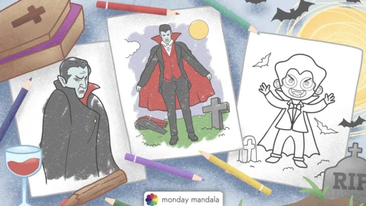 vampire coloring pages featured image