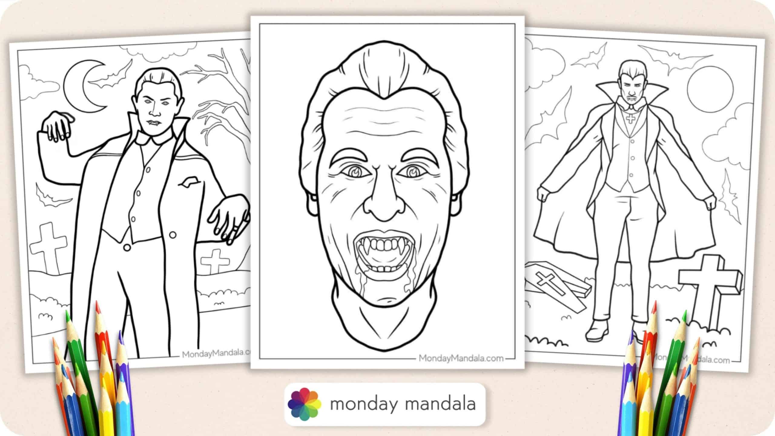 vampire teeth coloring page