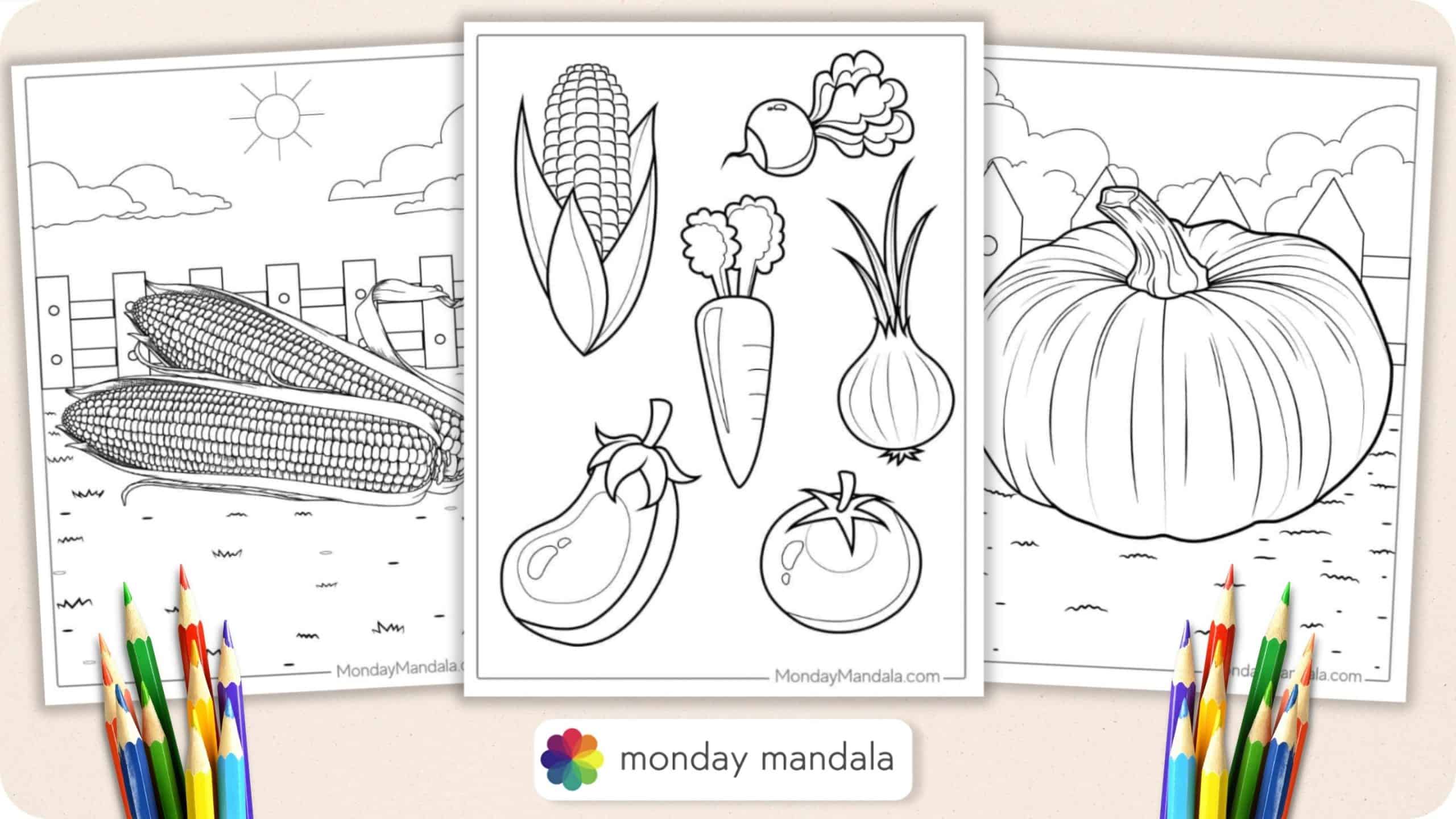 coloring pages for kids fruits and vegetables