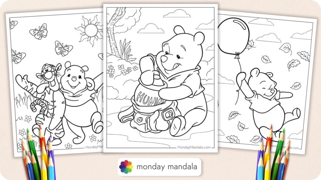 40 Winnie The Pooh Coloring Pages (Free PDF Printables)