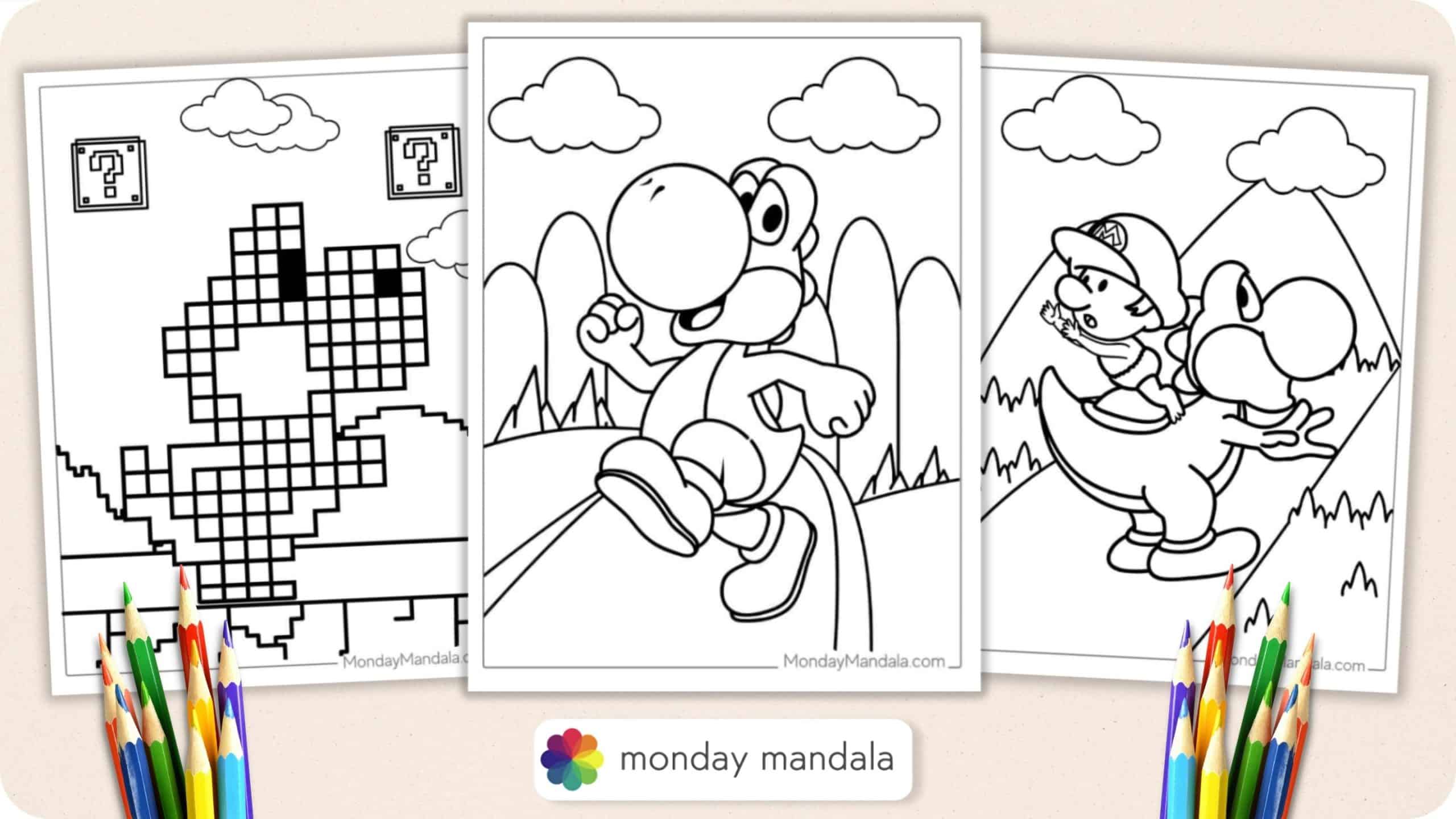 yoshi coloring pages for kids